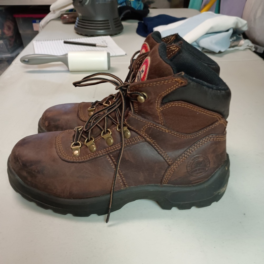 Red Wing Shoes Irish Setter Mens Work Boots Brown Leather Lace Up Size 7.5 EH - Picture 4 of 15